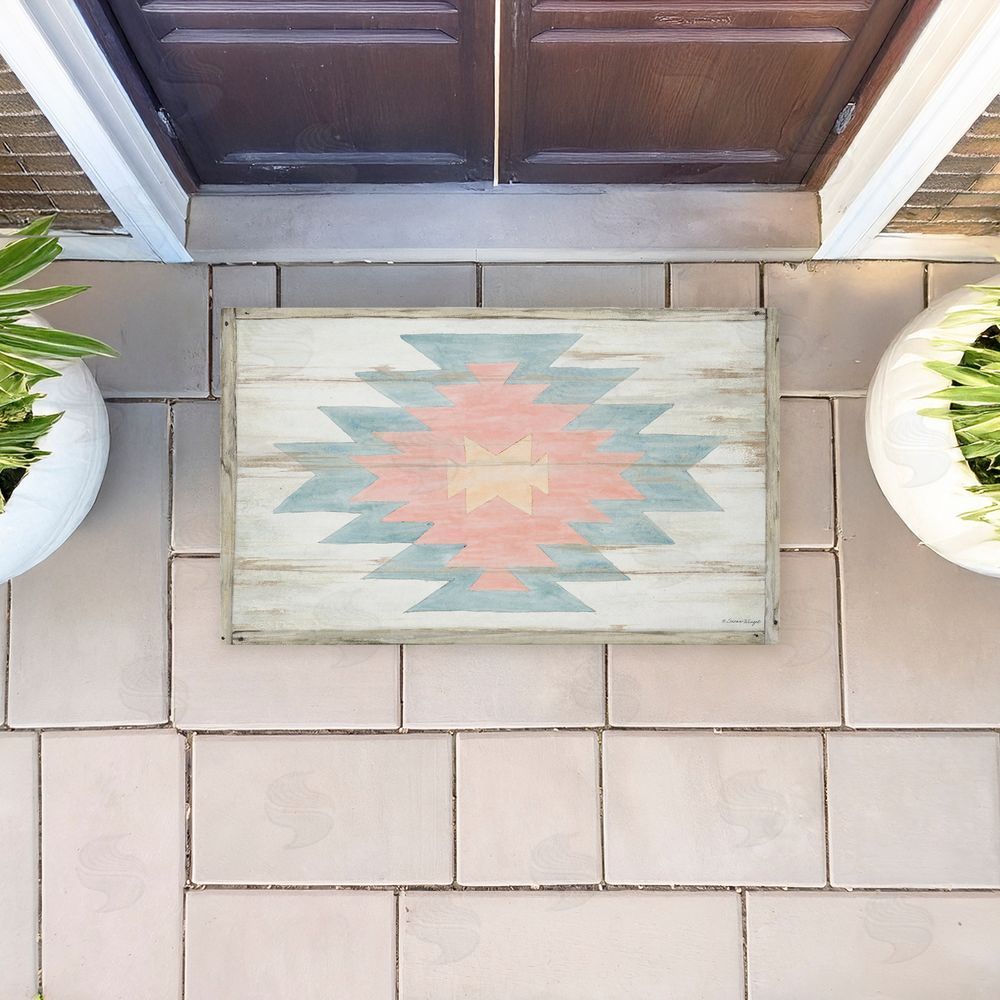 Susan Winget Pink Navajo Pattern Unwoven Outdoor Door Mat