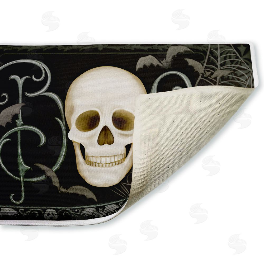 Nicole Tamarin Boo with Skulls & Bats Plush Bathroom Floor Mat