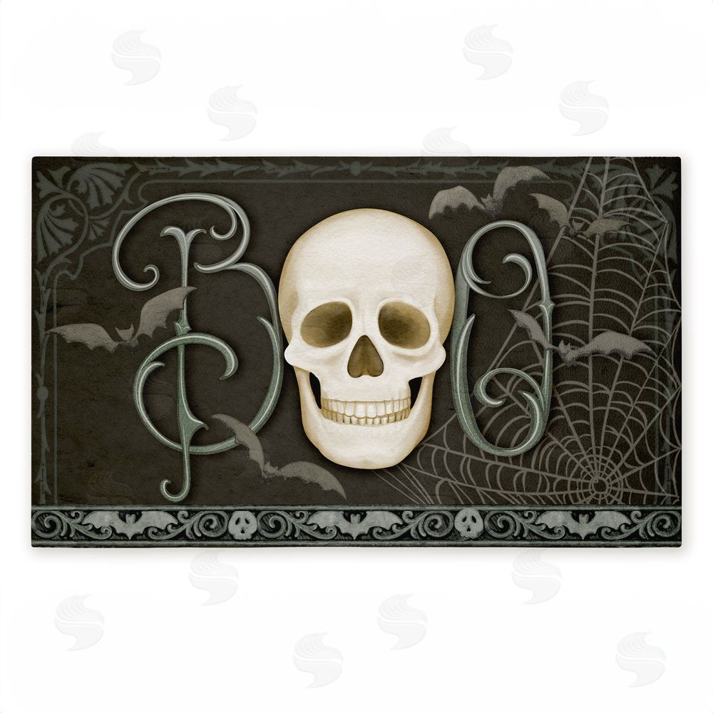 Nicole Tamarin Boo with Skulls & Bats Unwoven Outdoor Door Mat