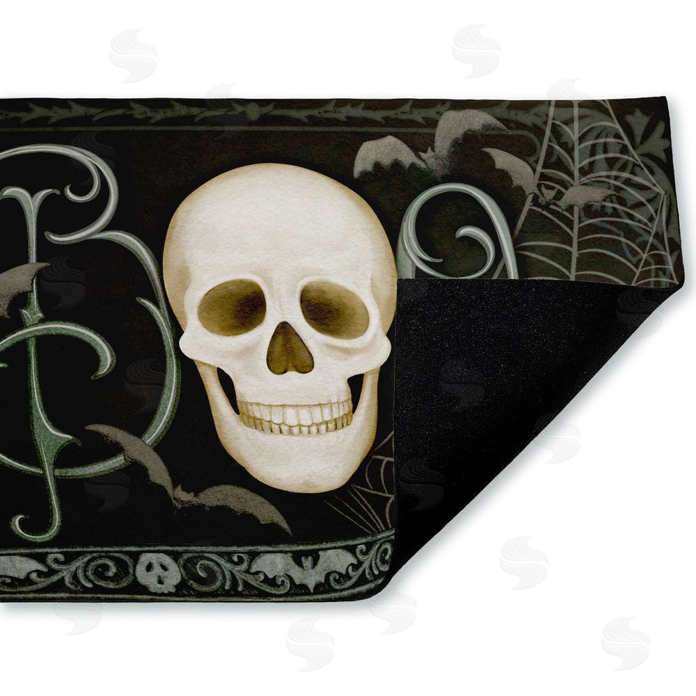 Nicole Tamarin Boo with Skulls & Bats Unwoven Outdoor Door Mat
