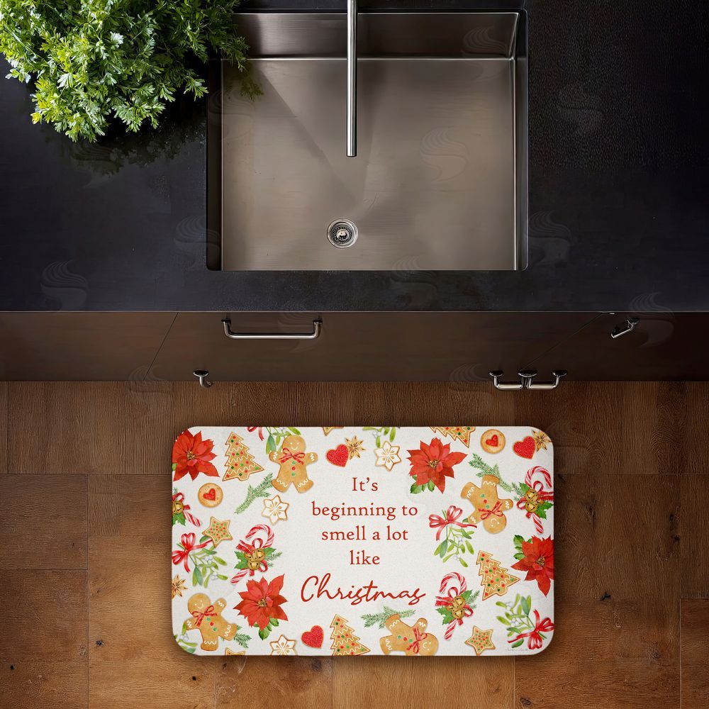 Suzanne Nicoll Beginning To Smell Like Christmas Kitchen Floor Mat
