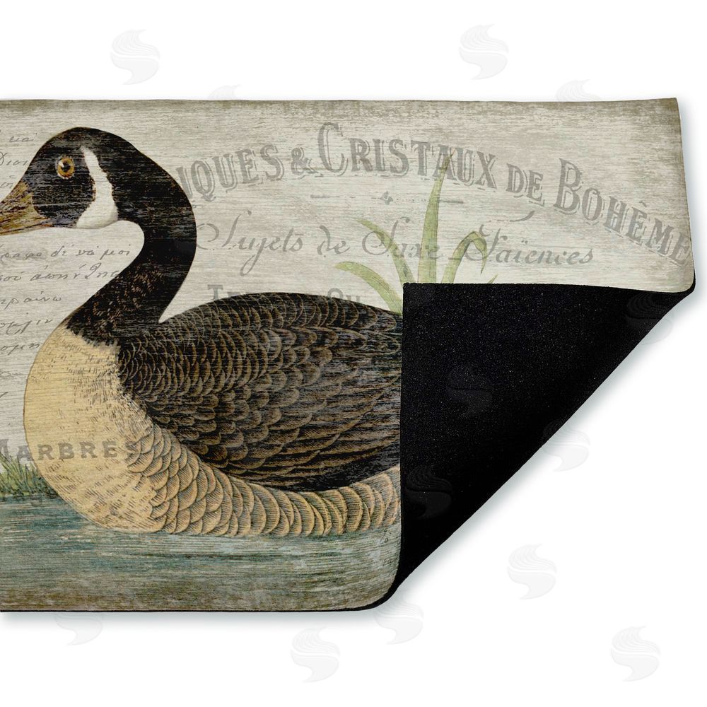 Suzanne Nicoll French Goose Vintage Motif Unwoven Outdoor Door Mat