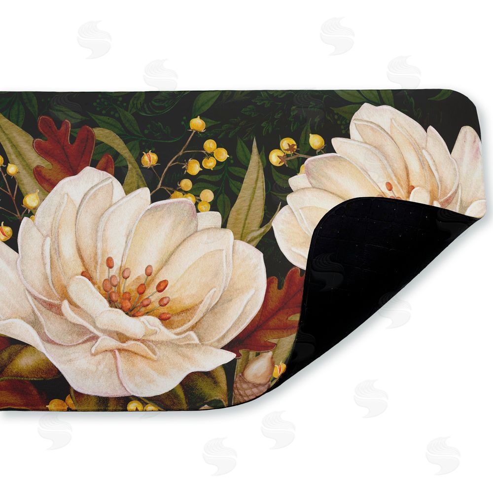 Nicole Tamarin Vintage Midnight Garden Blooms Kitchen Floor Mat