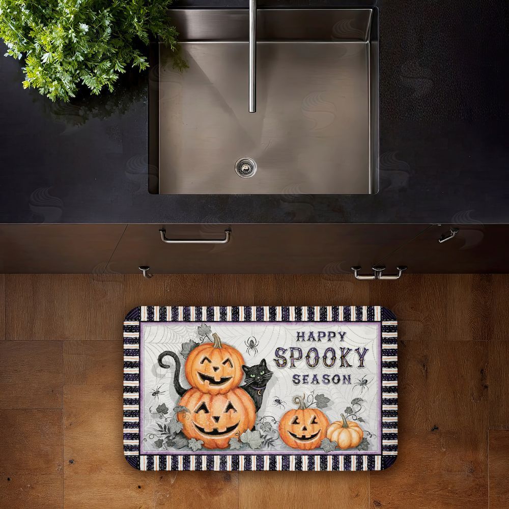 Chad Barrett Spooky Season Jack-o-Lanterns Kitchen Floor Mat