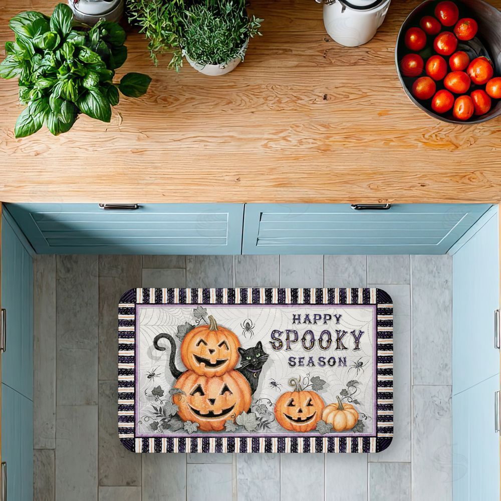 Chad Barrett Spooky Season Jack-o-Lanterns Kitchen Floor Mat