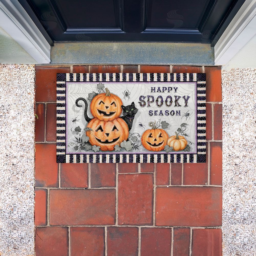 Chad Barrett Spooky Season Jack-o-Lanterns Unwoven Outdoor Door Mat