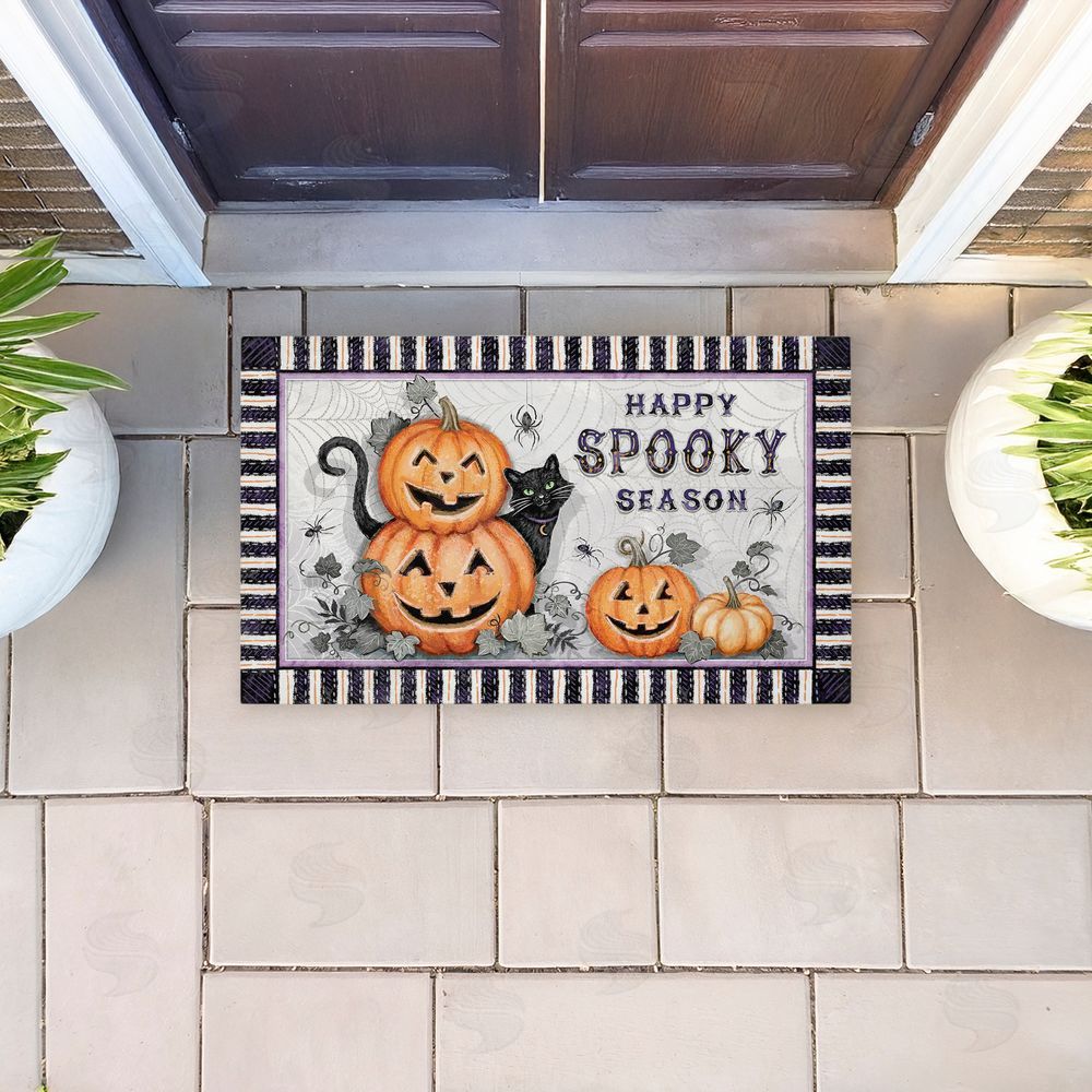 Chad Barrett Spooky Season Jack-o-Lanterns Unwoven Outdoor Door Mat