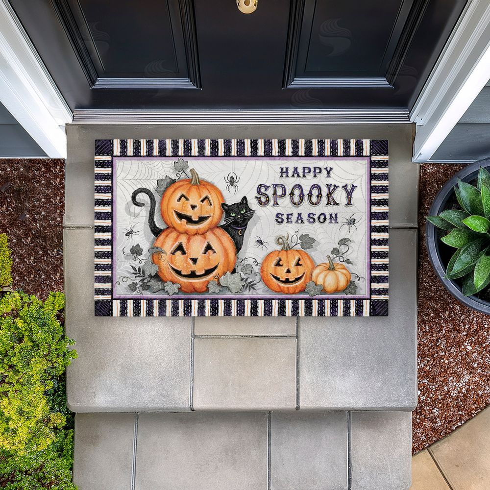 Chad Barrett Spooky Season Jack-o-Lanterns Unwoven Outdoor Door Mat