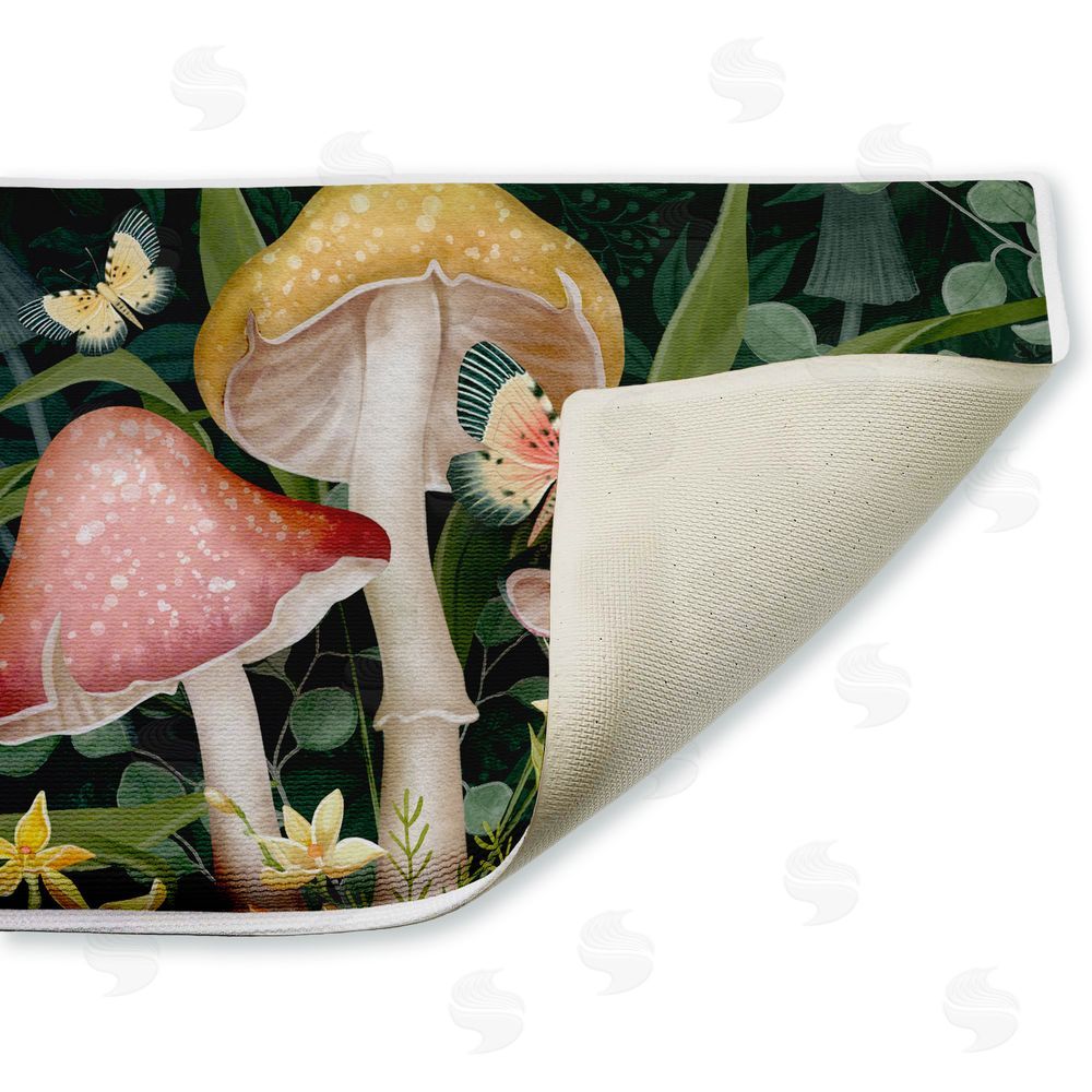 Nicole Tamarin Midnight Garden Mushrooms Plush Bathroom Floor Mat