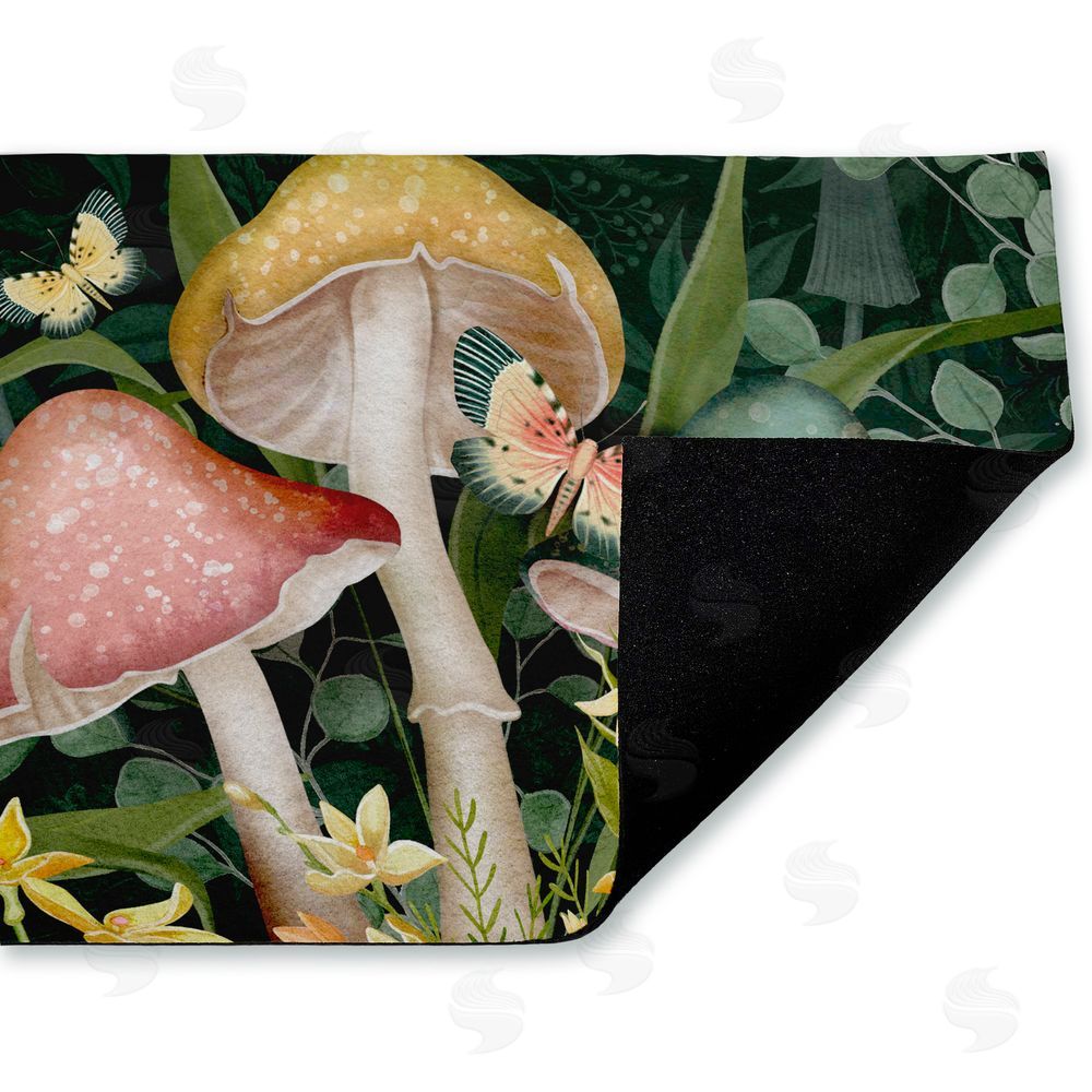 Nicole Tamarin Midnight Garden Mushrooms Unwoven Outdoor Door Mat