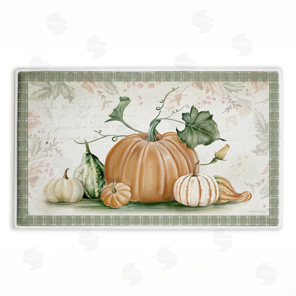 Danielle Murray Harvest Gourds Motif Plush Bathroom Floor Mat