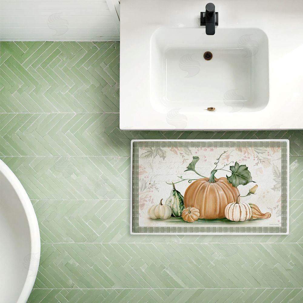 Danielle Murray Harvest Gourds Motif Plush Bathroom Floor Mat