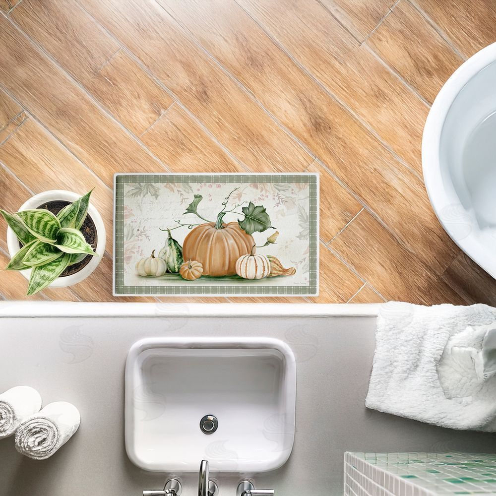 Danielle Murray Harvest Gourds Motif Plush Bathroom Floor Mat