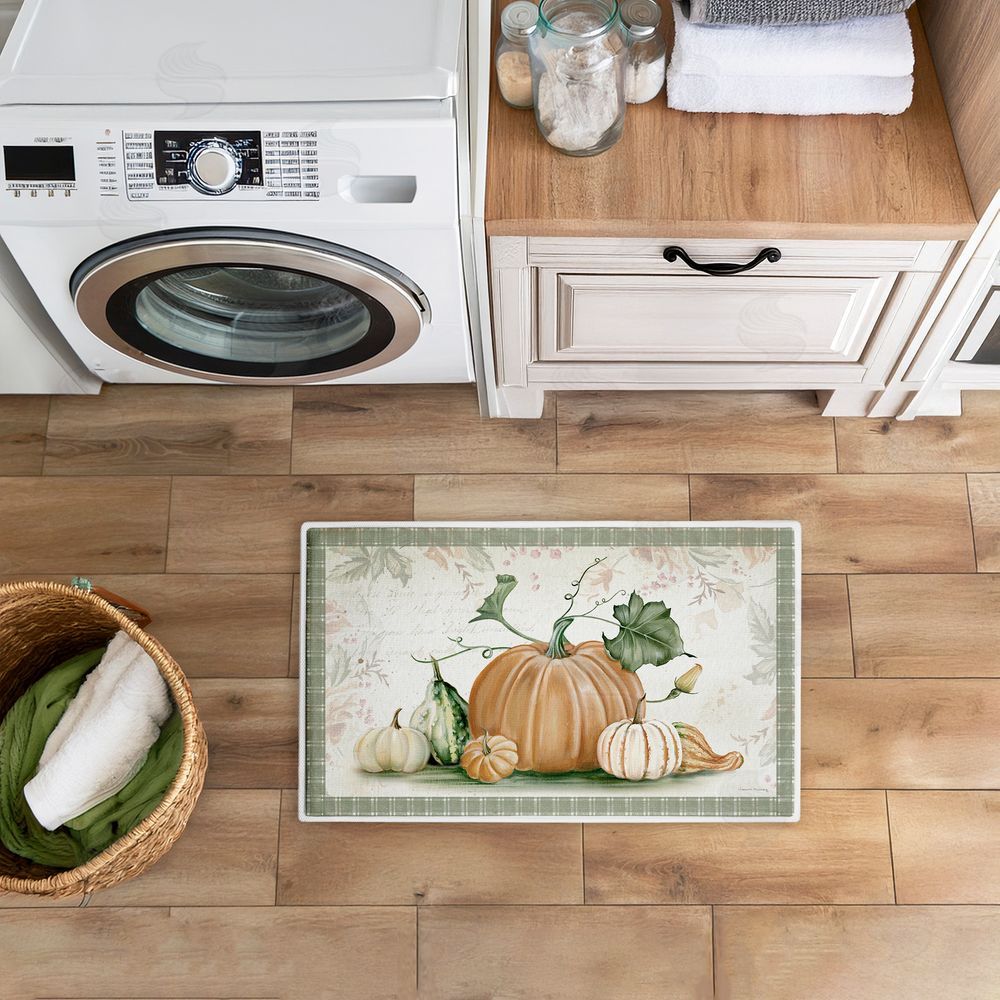 Danielle Murray Harvest Gourds Motif Plush Bathroom Floor Mat