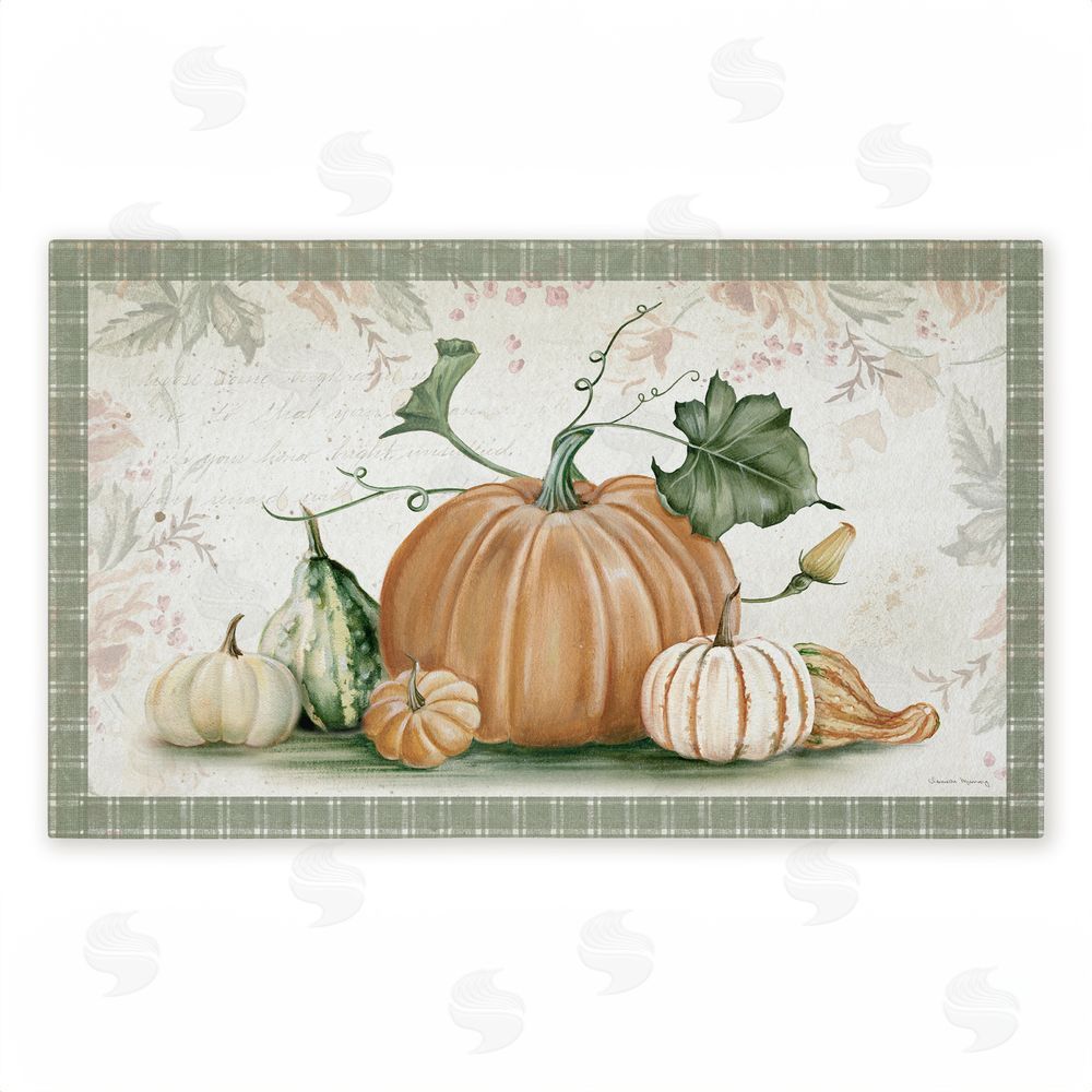 Danielle Murray Harvest Gourds Motif Unwoven Outdoor Door Mat