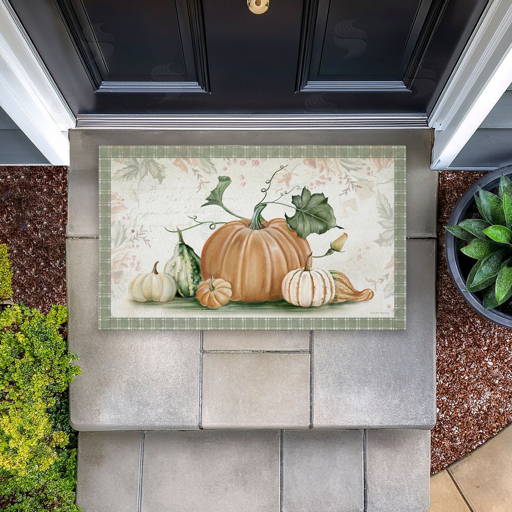Danielle Murray Harvest Gourds Motif Unwoven Outdoor Door Mat