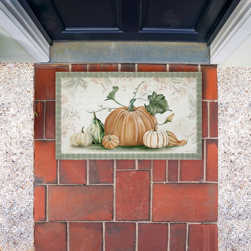 Danielle Murray Harvest Gourds Motif Unwoven Outdoor Door Mat