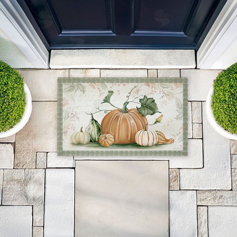 Danielle Murray Harvest Gourds Motif Unwoven Outdoor Door Mat