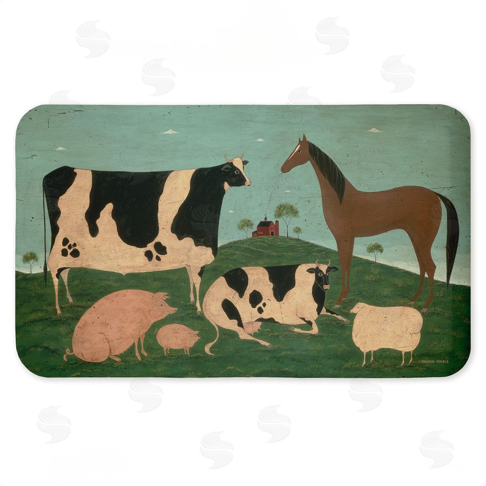 Warren Kimble Friend Indeed Farm Animals Kitchen Floor Mat