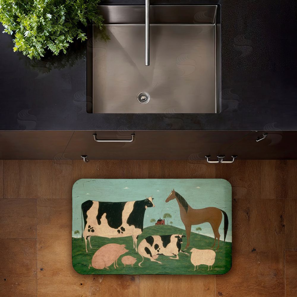 Warren Kimble Friend Indeed Farm Animals Kitchen Floor Mat