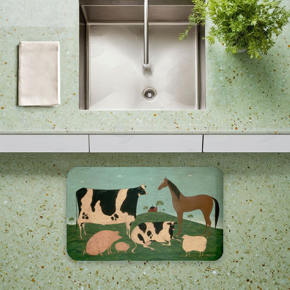 Warren Kimble Friend Indeed Farm Animals Kitchen Floor Mat