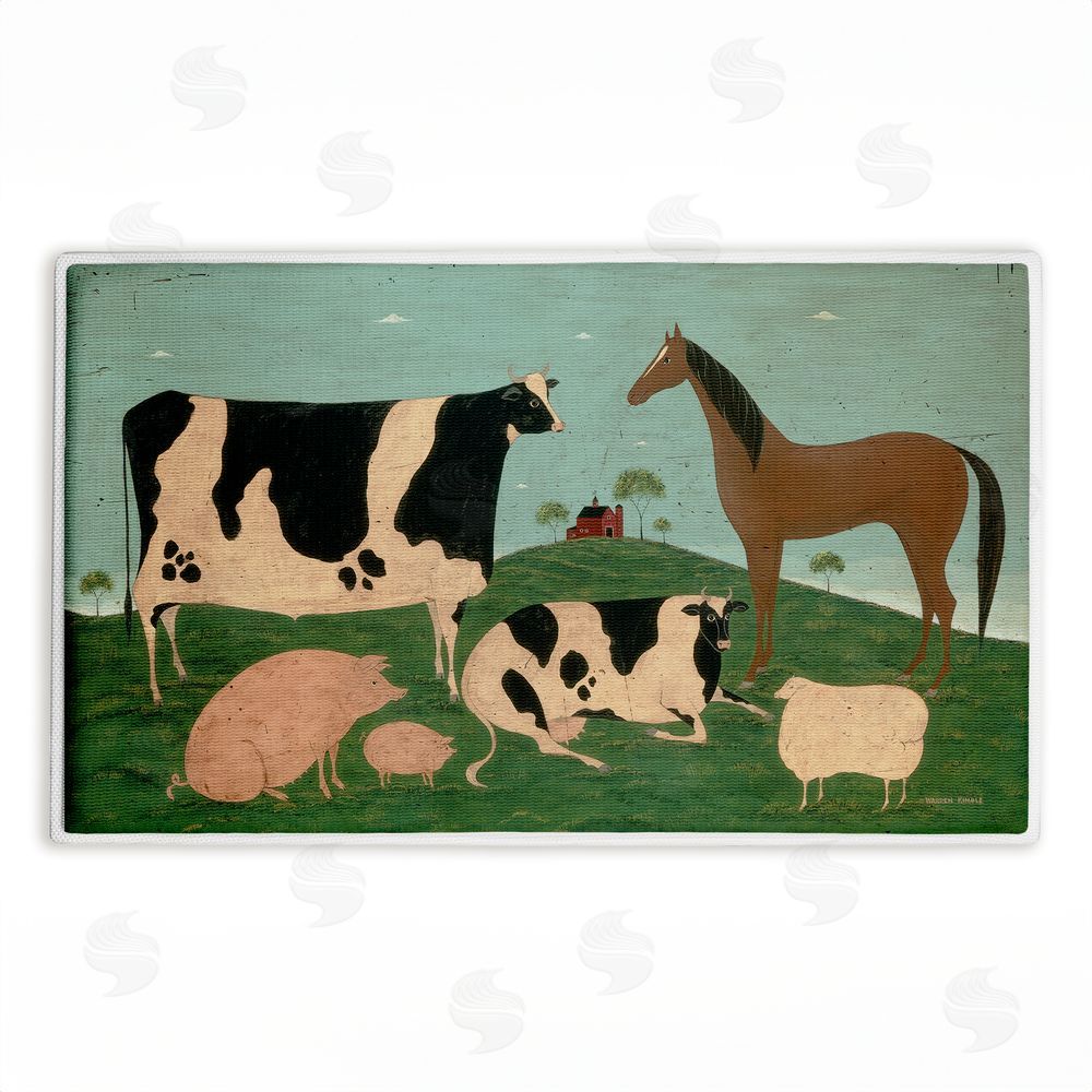 Warren Kimble Friend Indeed Farm Animals Plush Bathroom Floor Mat