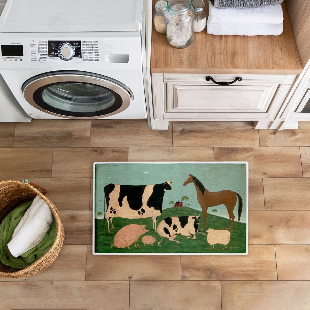 Warren Kimble Friend Indeed Farm Animals Plush Bathroom Floor Mat