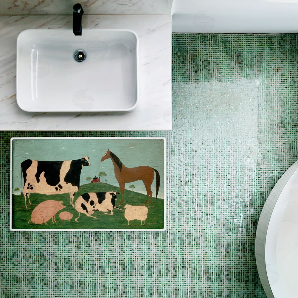 Warren Kimble Friend Indeed Farm Animals Plush Bathroom Floor Mat