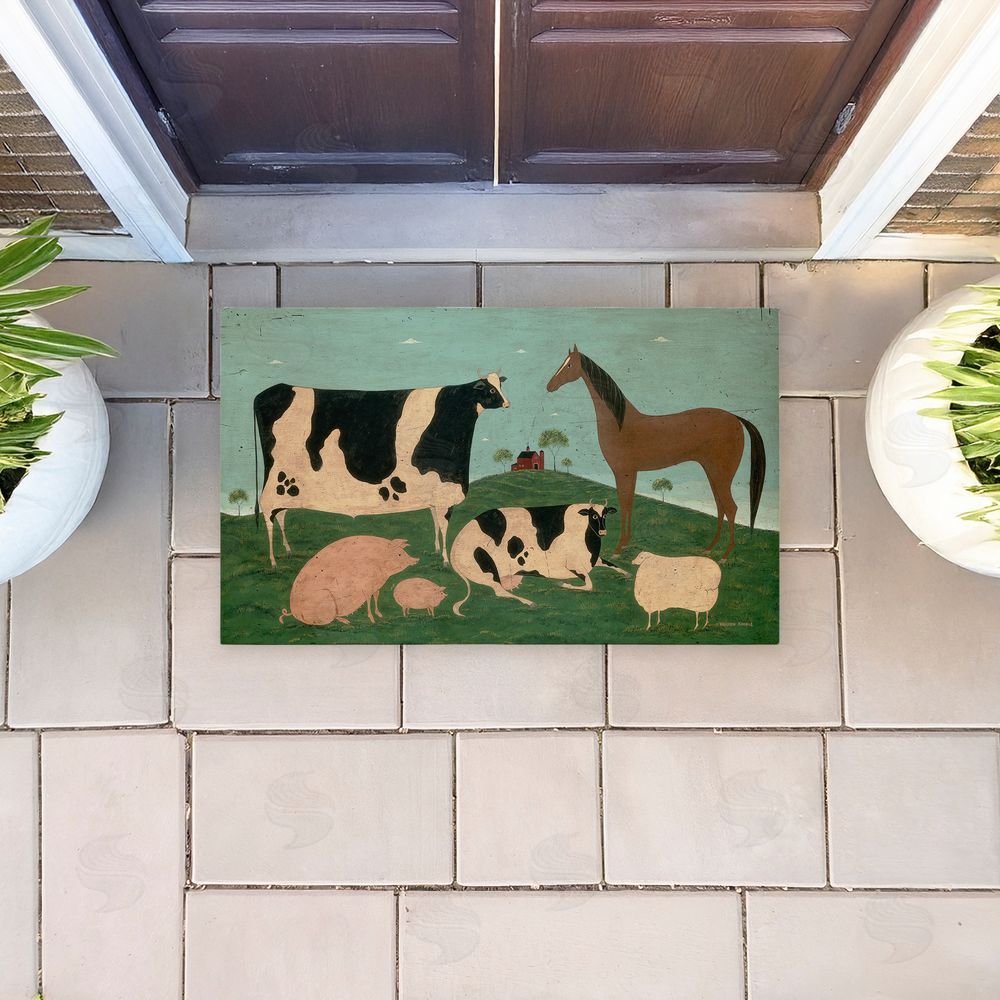 Warren Kimble Friend Indeed Farm Animals Unwoven Outdoor Door Mat