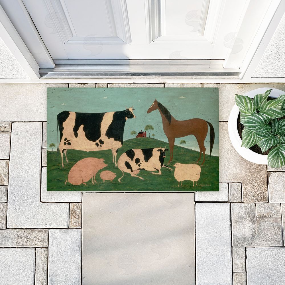 Warren Kimble Friend Indeed Farm Animals Unwoven Outdoor Door Mat