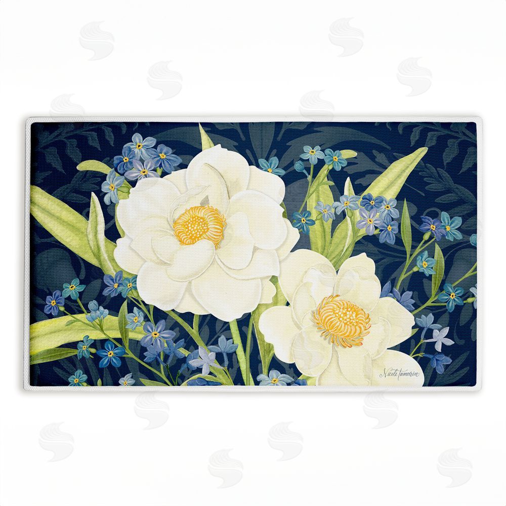 Nicole Tamarin Enchanted Midnight Garden Plush Bathroom Floor Mat