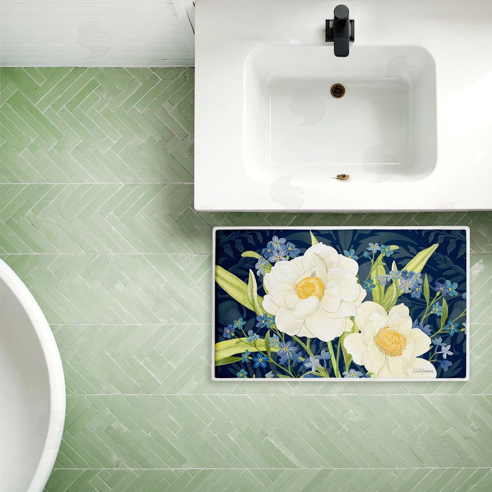 Nicole Tamarin Enchanted Midnight Garden Plush Bathroom Floor Mat