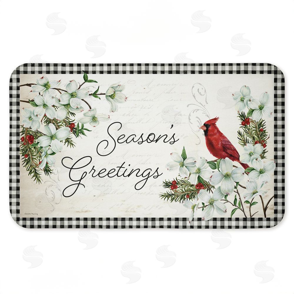 Danielle Murray Winter Cardinals & Dogwood Kitchen Floor Mat