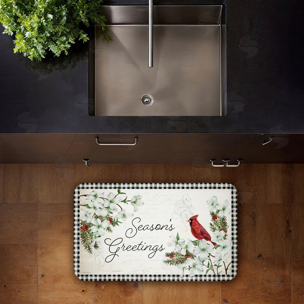 Danielle Murray Winter Cardinals & Dogwood Kitchen Floor Mat