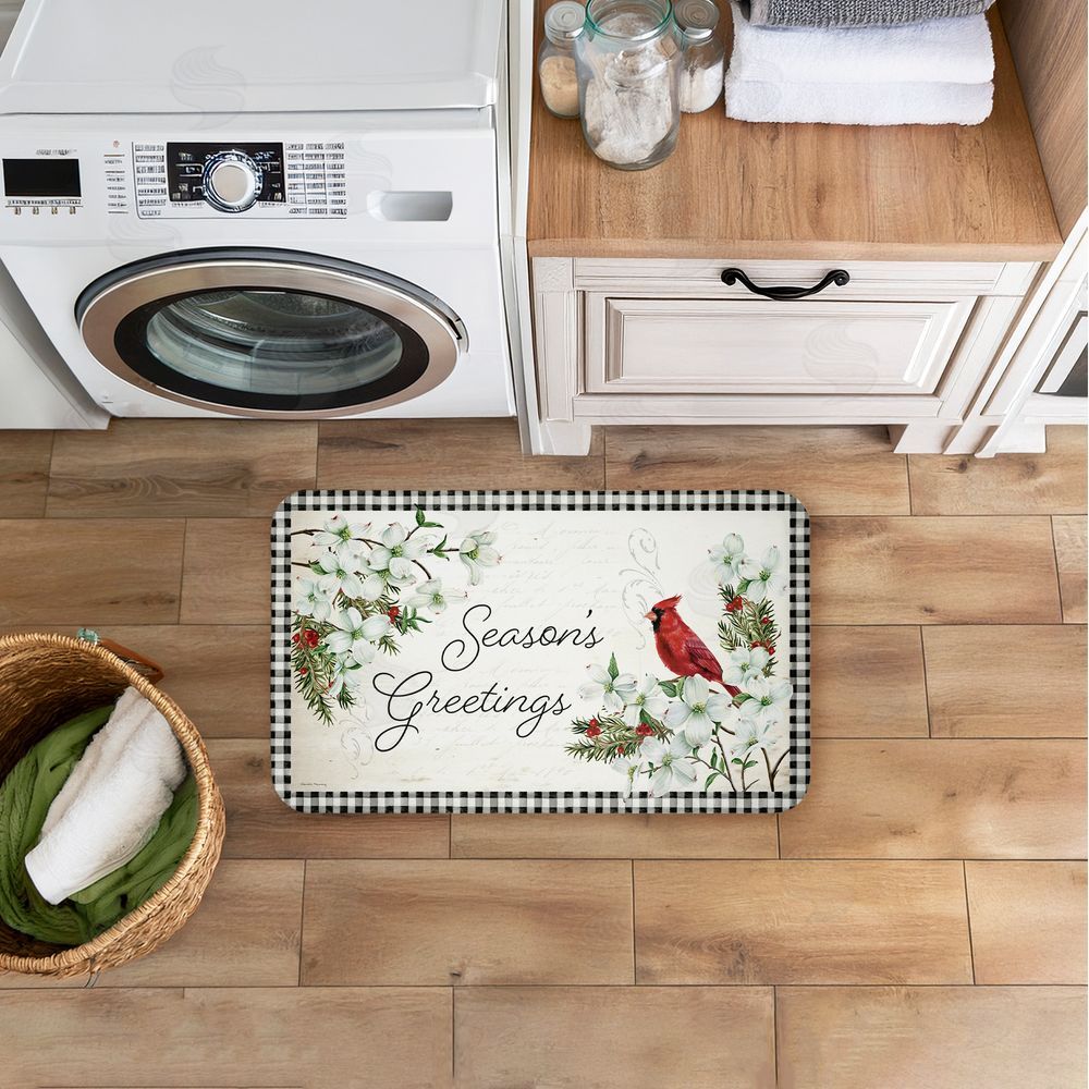 Danielle Murray Winter Cardinals & Dogwood Kitchen Floor Mat
