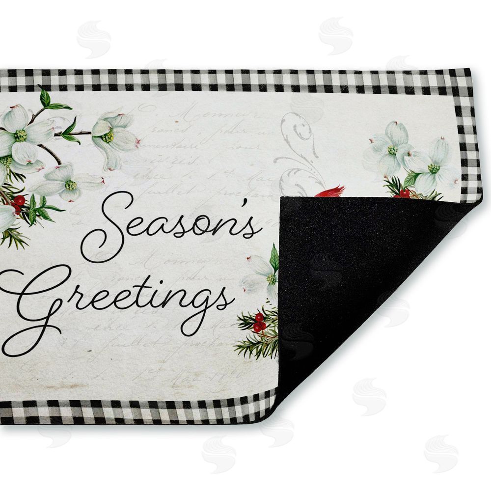 Danielle Murray Winter Cardinals & Dogwood Unwoven Outdoor Door Mat
