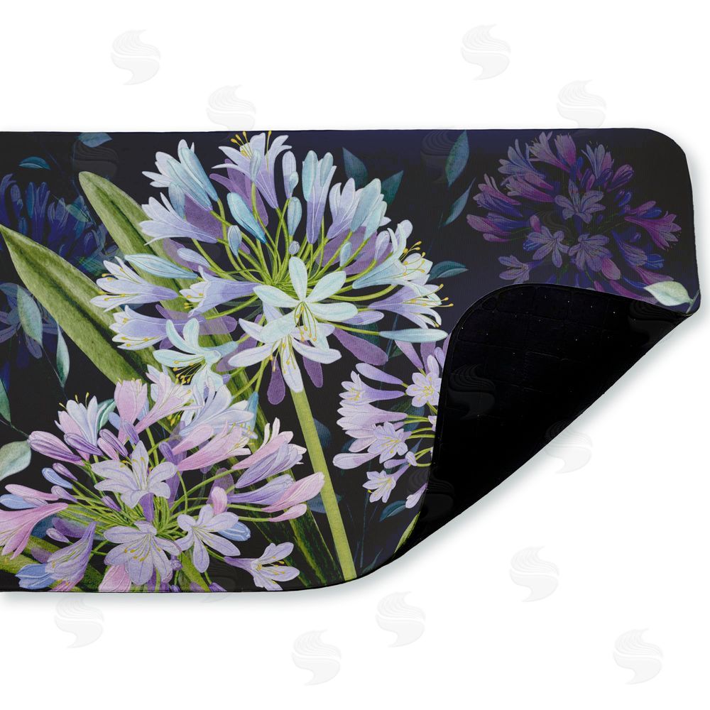 Nicole Tamarin Midnight Garden Flowers Kitchen Floor Mat