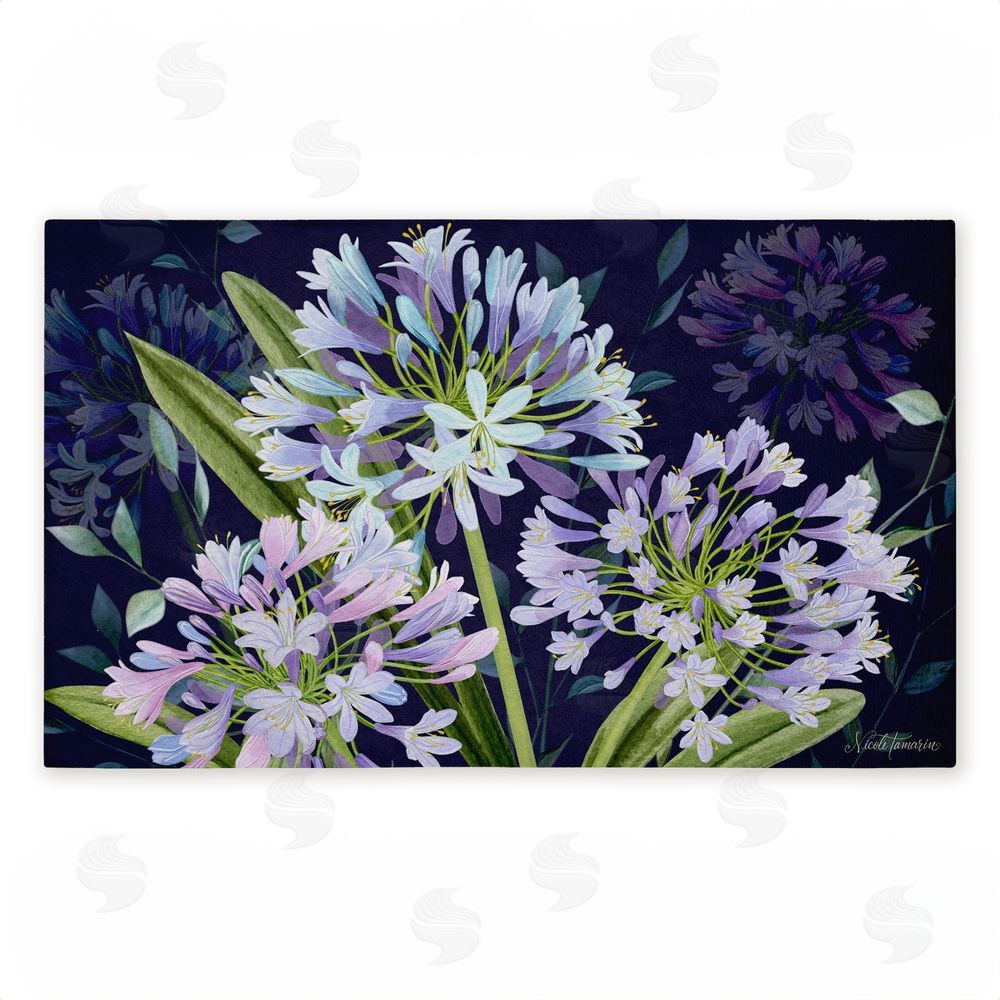 Nicole Tamarin Midnight Garden Flowers Unwoven Outdoor Door Mat