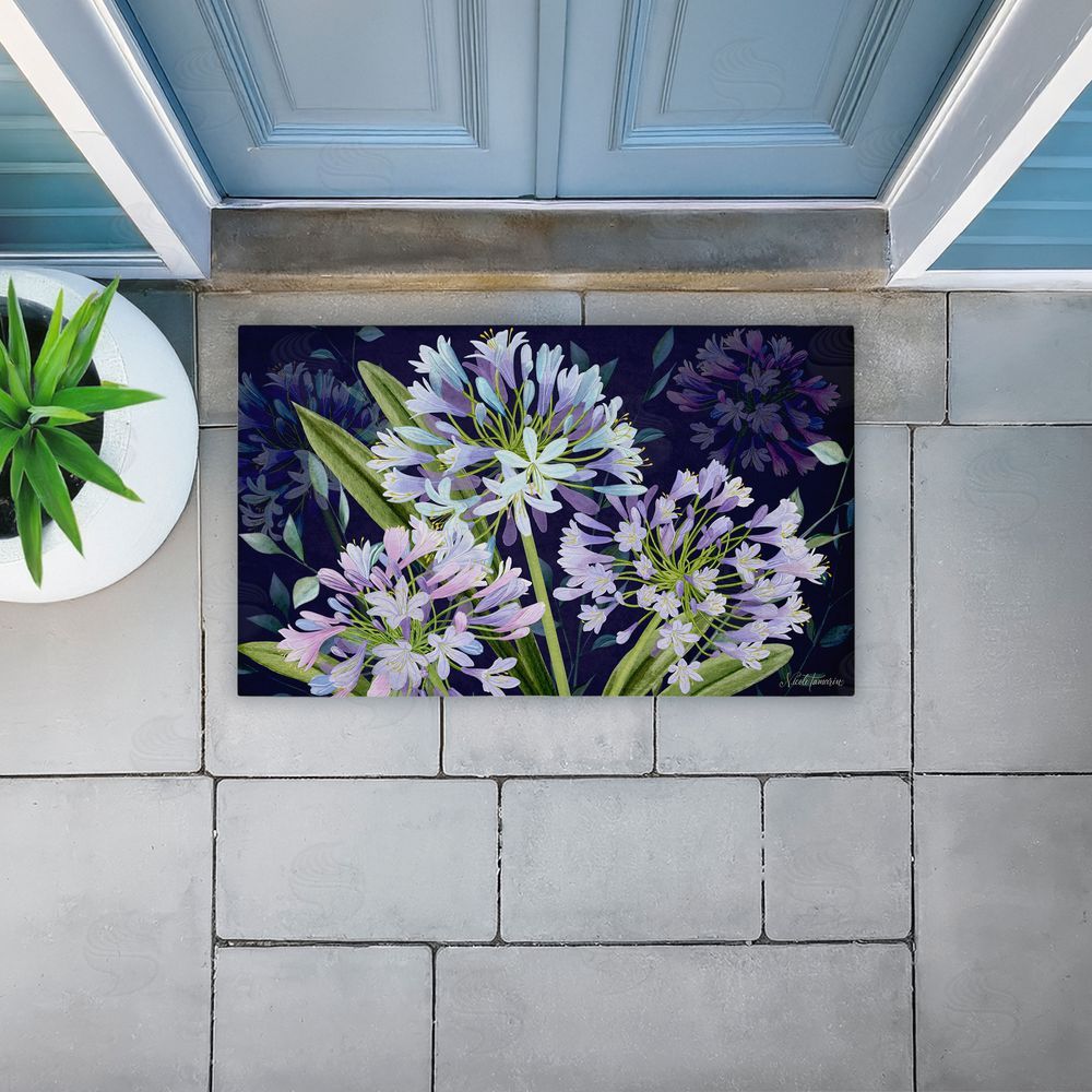 Nicole Tamarin Midnight Garden Flowers Unwoven Outdoor Door Mat