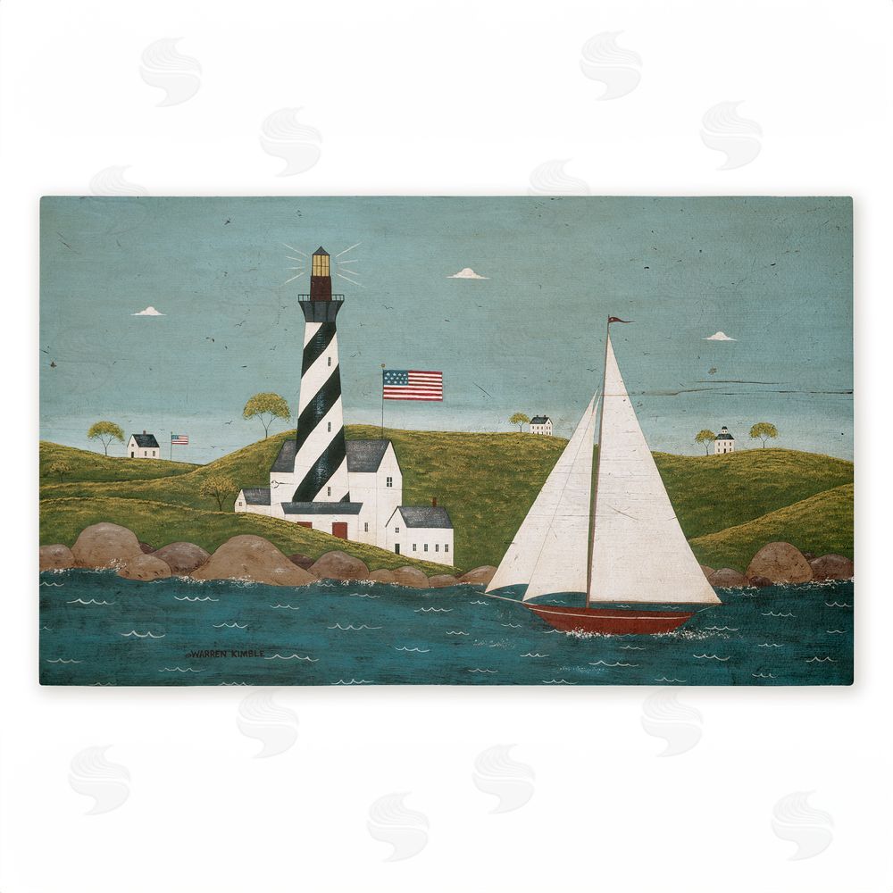 Warren Kimble Coastal Breeze Lighthouse Harbor Unwoven Outdoor Door Mat