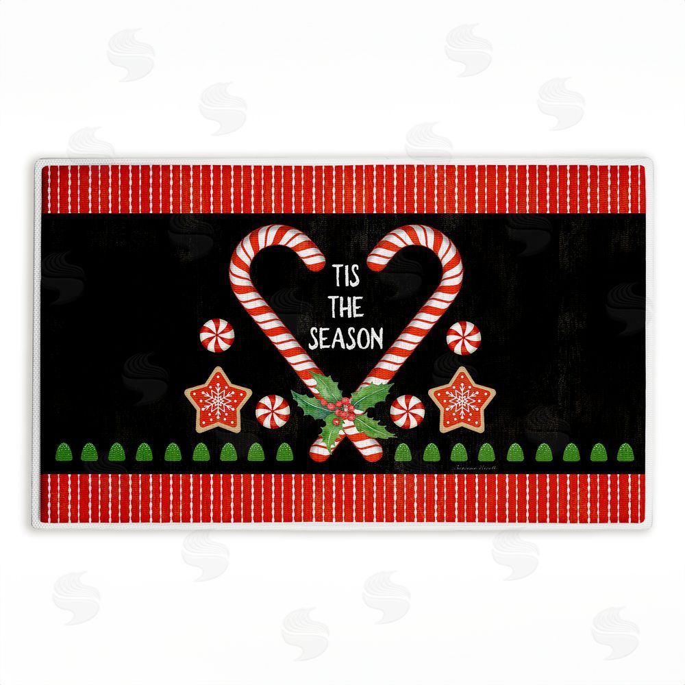 Suzanne Nicoll Tis The Season Candy Heart Plush Bathroom Floor Mat
