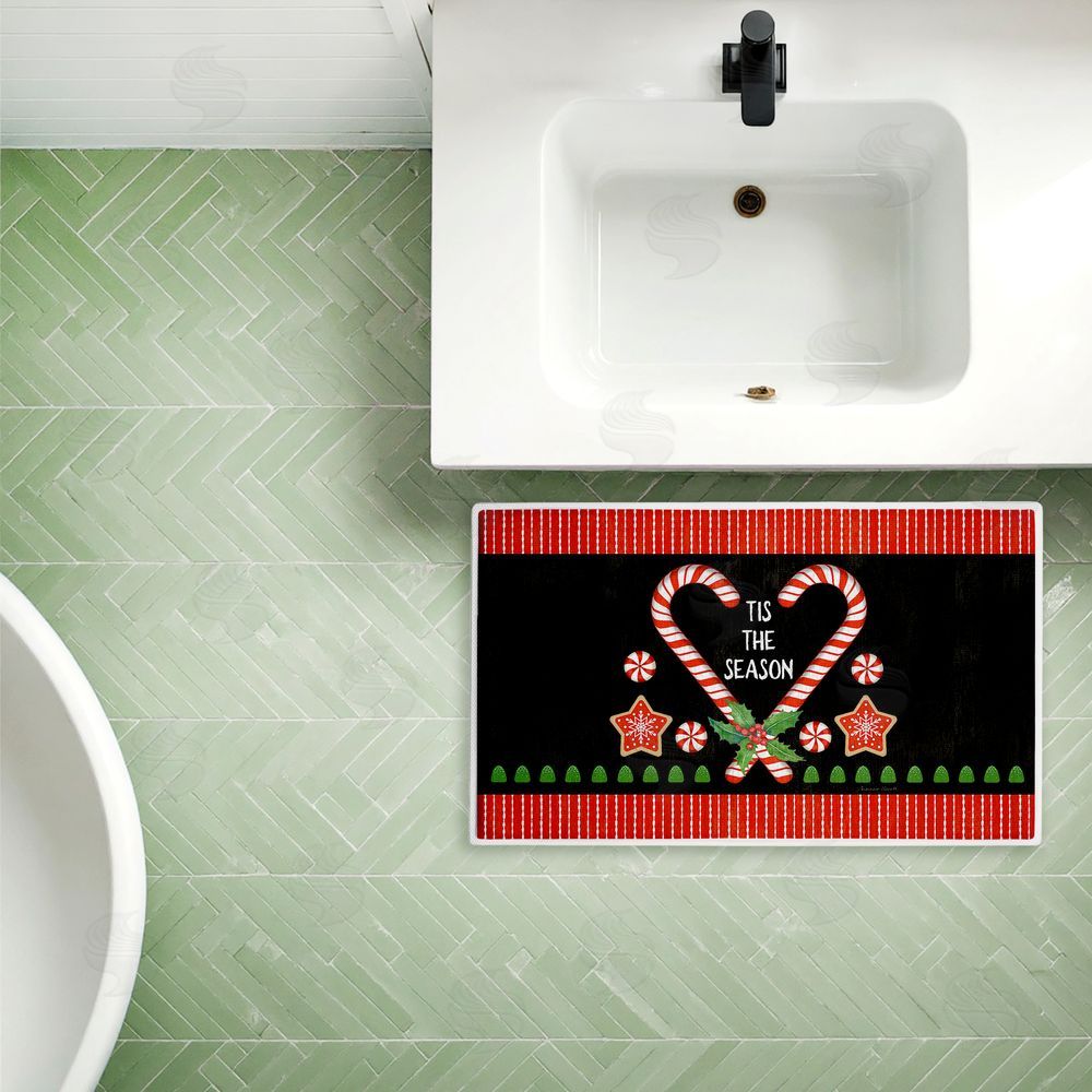 Suzanne Nicoll Tis The Season Candy Heart Plush Bathroom Floor Mat
