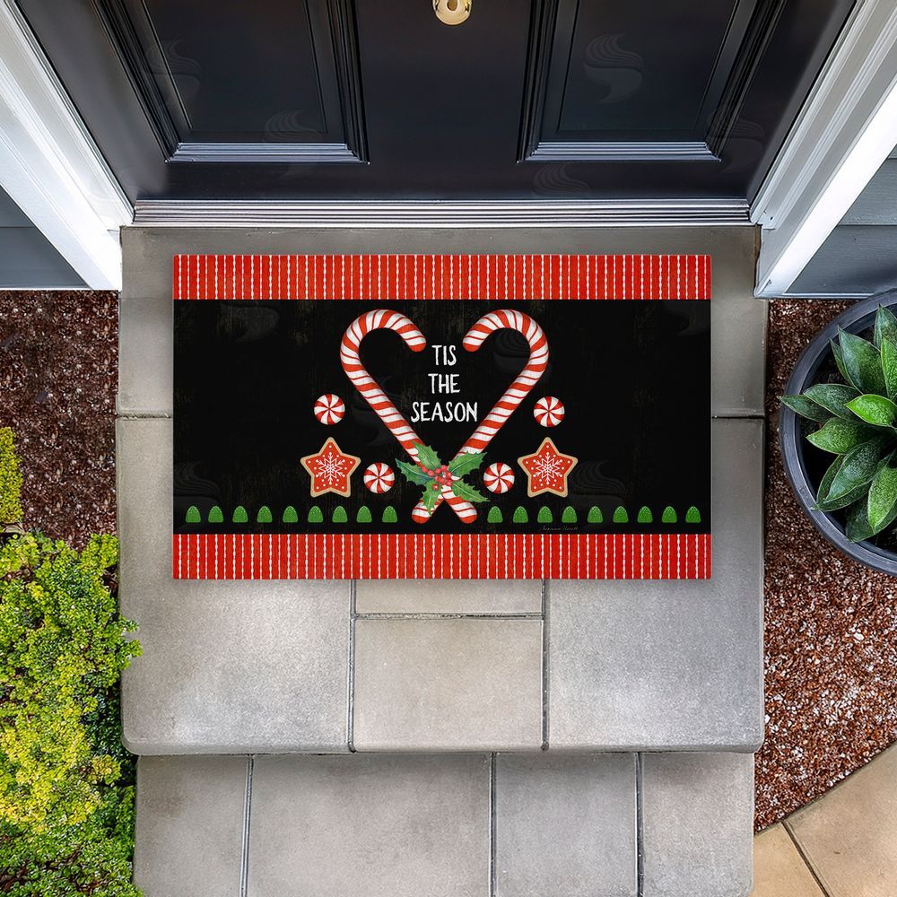 Suzanne Nicoll Tis The Season Candy Heart Unwoven Outdoor Door Mat