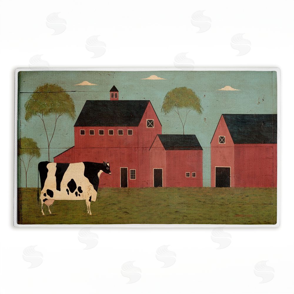 Warren Kimble Nellies Barn Cow Plush Bathroom Floor Mat