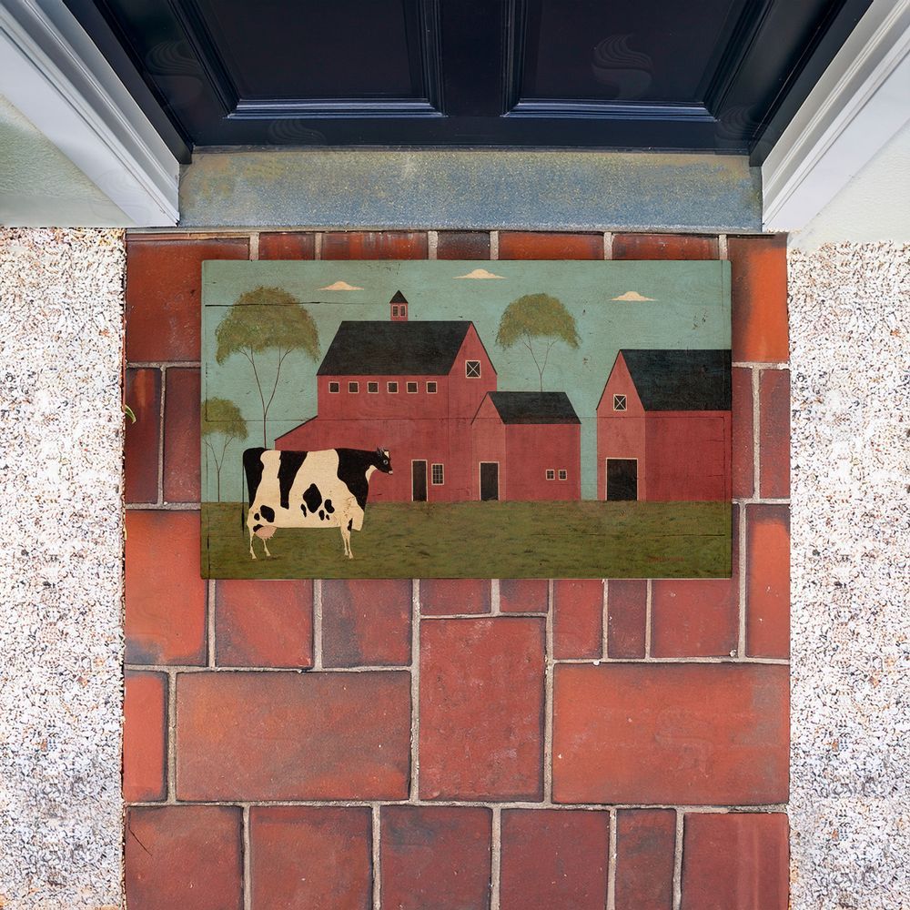 Warren Kimble Nellies Barn Cow Unwoven Outdoor Door Mat