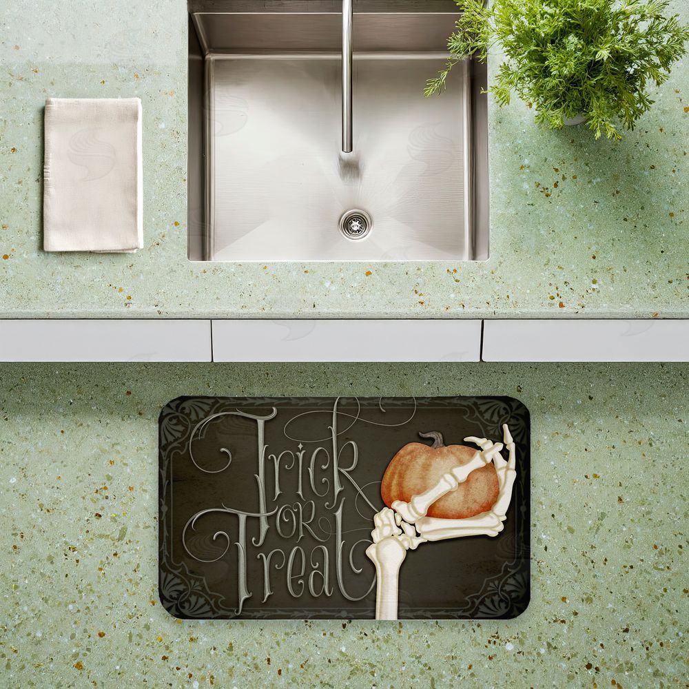 Nicole Tamarin Trick Or Treat Skeleton Hand Kitchen Floor Mat