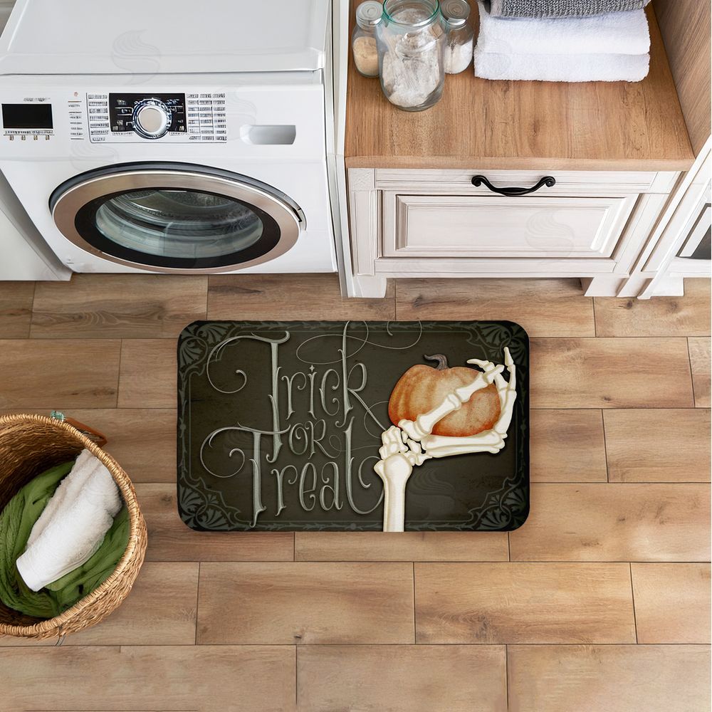 Nicole Tamarin Trick Or Treat Skeleton Hand Kitchen Floor Mat