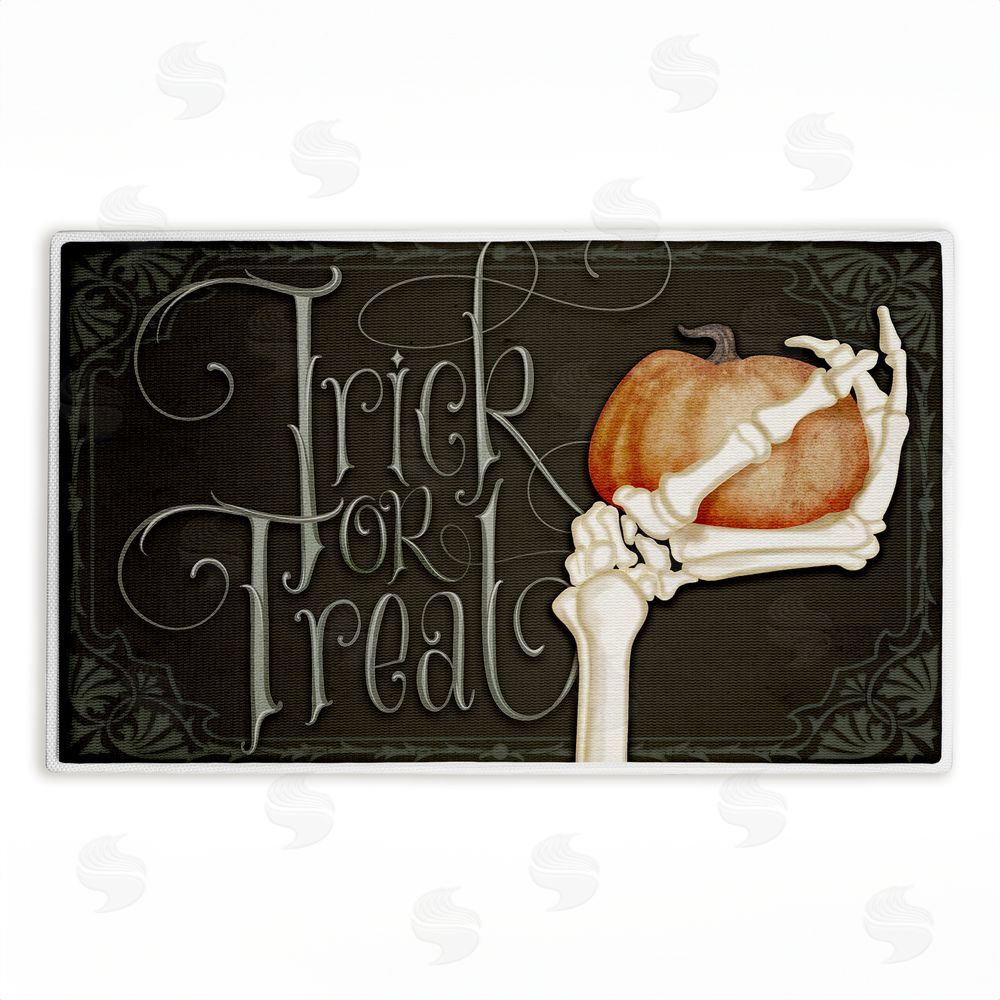 Nicole Tamarin Trick Or Treat Skeleton Hand Plush Bathroom Floor Mat