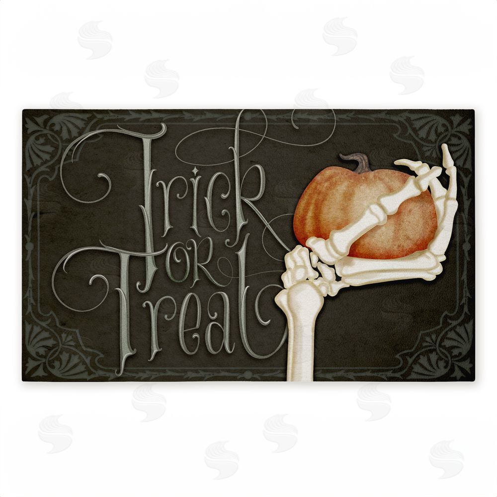 Nicole Tamarin Trick Or Treat Skeleton Hand Unwoven Outdoor Door Mat