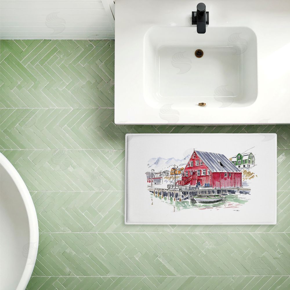 Tim Coffey Wanderlust Coastal Dock Plush Bathroom Floor Mat